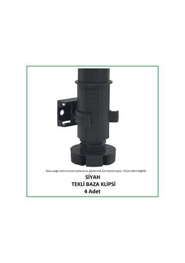 Baza Klipsi, Tekli, Siyah 4 Adet