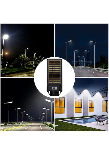 400w Çift Yüzey Şarjlı Güneş Enerjili Ultra İnce Led Sokak Lambası Su Geçirmez, Sensörlü, Kumandalı 400w