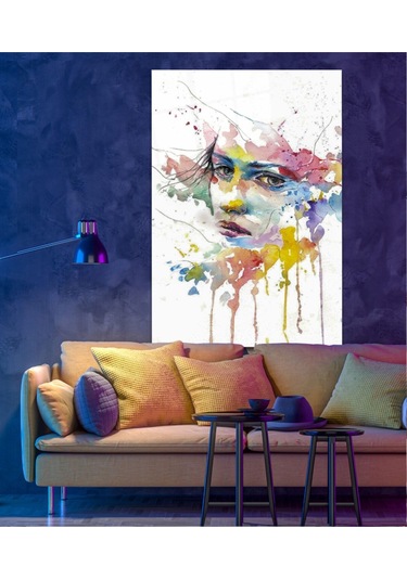 Renkli Hüzün Cam Tablo