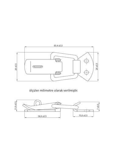 100 Adet 41-070 Sandık Klipsi Gergi Mandalı Asma Kilit Kancalı Krom