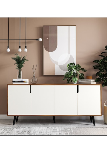 Latina Modern Konsol 180 CM Ceviz - Beyaz