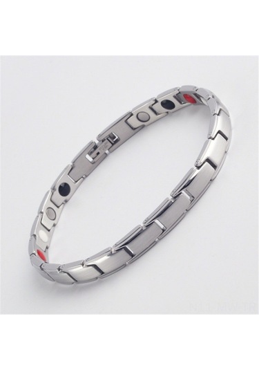 Moveevo Bayanlar İçin Sağlıklı Kullanimlı Manyetik Bileklik - Gümüş Renkli Magnetik Bilezik - Kolye Aksesuarı EP87