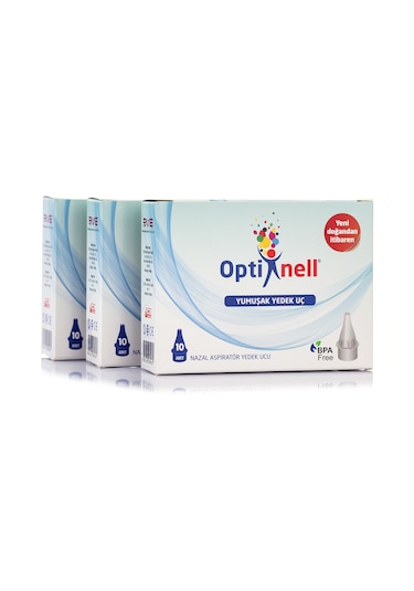 Optinell Yumuşak Uçlu Burun Aspiratörü Yedek Ucu 3 x 10'lu