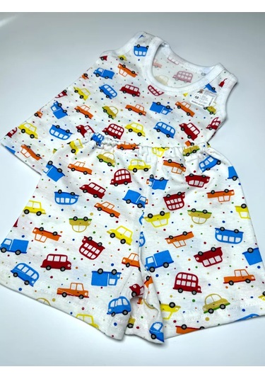 Milyj Karapuz Yazlık Erkek Çocuk Arabalı Atlet Ve Şort Takımı 62 Beden 244461054 Beyaz