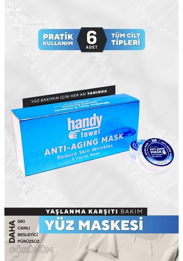 Handytowel Yaşlanma Karşıtı Kağıt Yüz Maskesi 6'lı