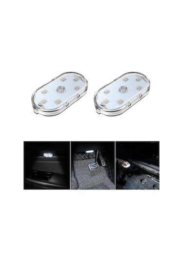 Sge Teknoloji Araç İçi Beyaz Işık Şarjlı Dokunmatik Led Lamba Işık