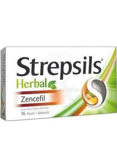 Strepsils Herbal Zencefil Şekersiz Pastil 16'lı