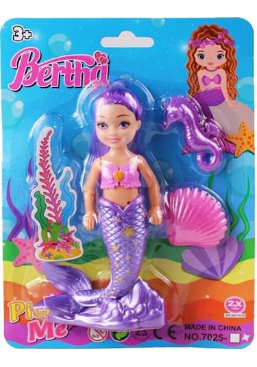 7025 Kartela Kçk Deniz Kızı Bertha Bebek -kzl