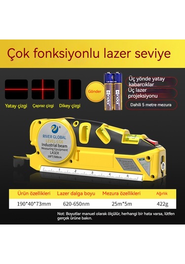 Jian Fan Lazer Seviyesiok Fonksiyonlu Kızılöt Sişerit Metre 25