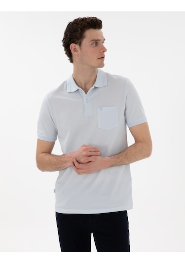 Pierre Cardin Erkek Buz Mavisi Tişört Basic 50306552-vr095 Buz Mavisi