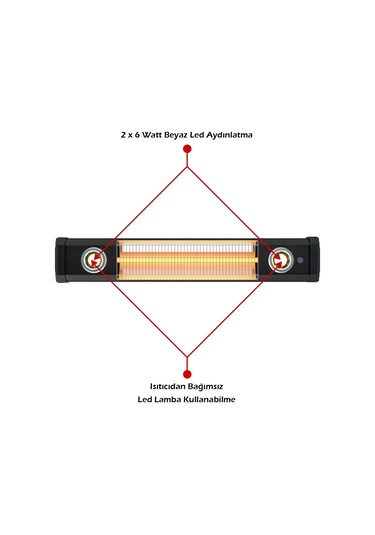 Mirkraft Vega 2500 W Sarkıt Tipi Karbon Infrared Isıtıcı
