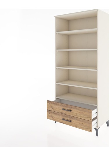 Hyperion Dolap 5 Raflı 2 Çekmeceli 88x44x195 Aytaşı-çam Aytaşı