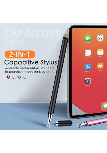 Jd02 Akıllı Tabletler Ve Cep Telefonları İçin Evrensel Manyetik Kalem Kapağı Pan Head Fiber Bez 2'si 1 Arada Stylus Kalem Kozmik Gri