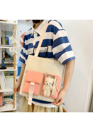 Sımıcg Öğrenci Beş Parçalı Büyük Kapasiteli Okul Çantası Pembe