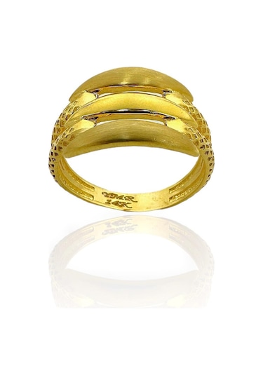 Magold İki Kol Kaburga Altın Yüzük 14 Ayar