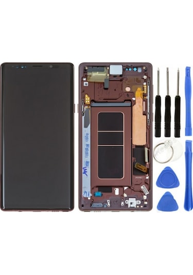 Te Samsung Note 9 N960 Uyumlu Çıtalı A Kalite Lcd Ekran Kırmızı