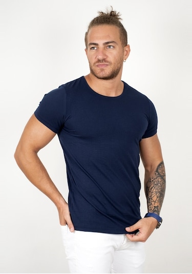 Deepsea Lacivert Erkek Dar Kesim Basic Tişört 1801131 Lacivert Deepsea Lacivert Erkek Dar Kesim Basic Tişört 1801131 Lacivert