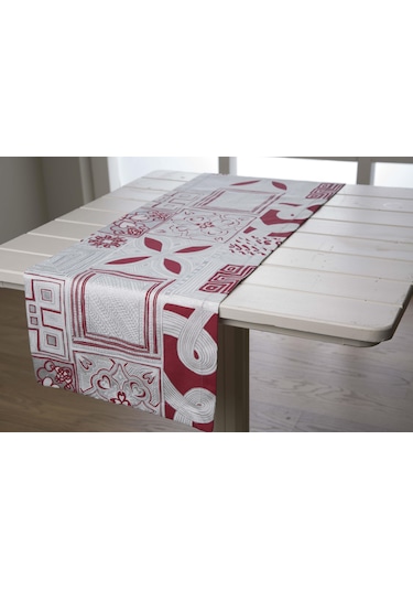 Melodie Runner Beyaz Kırmızı 40x150