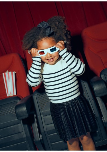 Mayoral Kız Çocuk Çizgili Kazak Beyaz