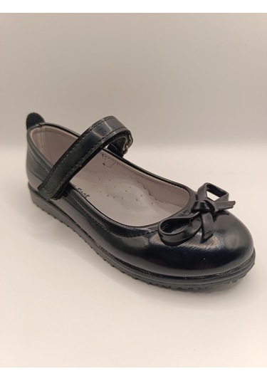 Kız Çocuk Rugan Kaydırmaz Taban Babet Siyah