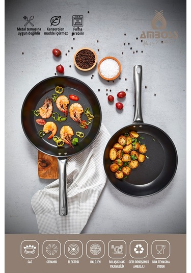 Ambos Dar-1257 Dark Tava Yanmaz Yapışmaz Titanyum Kaplama - 28 C