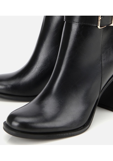 Hotiç Kadın Siyah Tokalı Topuklu Bilekte Bot 01boh314950a100 01boh314950a100 Siyah