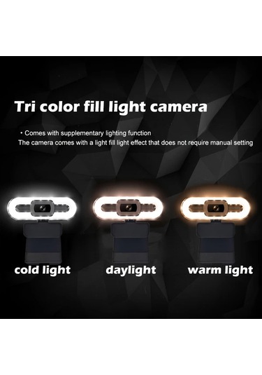 Dashanshop 3k/4k Webcam Gürültü Önleyici Mikrofon Dokunmatik Aydınlatma Işık Halkası Pc/mac Uyumlu