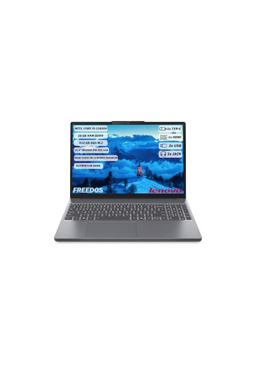 Lenovo Ideapad Slim 3 15IRH10 83K1003MTR i5-13420H 16 GB 512 GB SSD 15.3" WUXGA Free Dos Dizüstü Bilgisayar