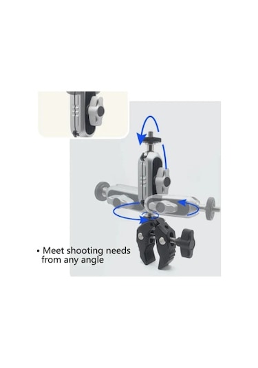 Tüm Aksiyon Kameralarına Uyumlu Çok Foksiyonlu Motor Klips Apara