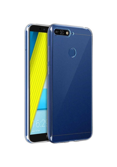 Huawei Y7 2018 Kılıf Zore Süper Silikon Kapak Renksiz