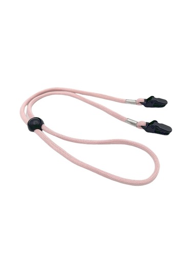 Binici Çene Askısı Ve Klipsli Kordon Seti - Polyester Malzemeden Rahat Ve Sağlam Şapka Tutucu Aksesuar Pembe