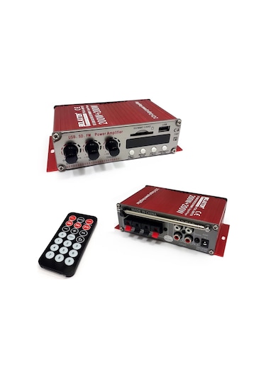 Oto Anfi Mini Fm Radyo 12V 400W Bluetoothlu Usb ve Sd Kart Giriş