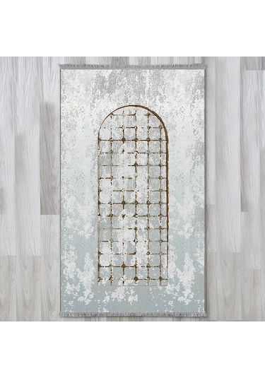 Evaşk EVAŞK408B66 Namazlık Dokuma Halı Kaymaz Muslumana Seccade Mavi