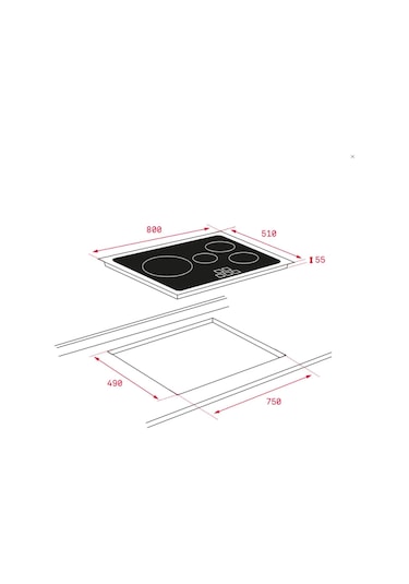 Teka IR 8430 5 Zone 80 CM İndüksiyon Ocak Siyah
