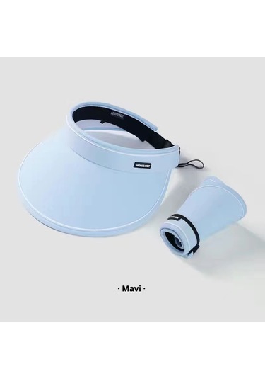 Snapbuy Uv Korumalı Yazlık Kadın Vizör Şapka, Katlanır, Şık Ve Kullanışlı Mavi