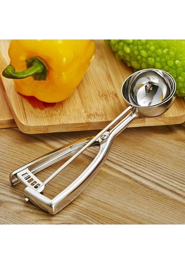 Ulzyvf Cbtx Paslanmaz Çelik Dondurma Kaşığı, 59mm Boy Gümüş Meyve Kaşığı Gümüş