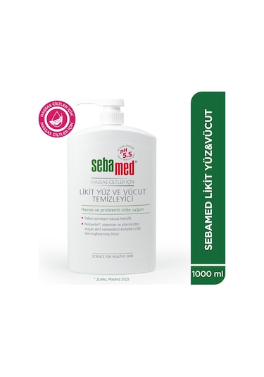 Sebamed Hassas Ciltler İçin Pentavitin İçerikli Nemlendirici Etkili Yüz ve Vücut Temizleme Jeli 1000 ML