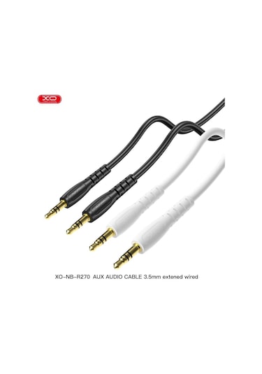 Nb-r270 3.5 Mm Jack Aux 1m Hd Ses Aktarım Kablosu Beyaz