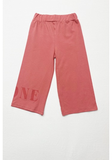 Kız Çocuk Eşofman Takımı Çizgili İspanyol Paça B17 Gülkurusu