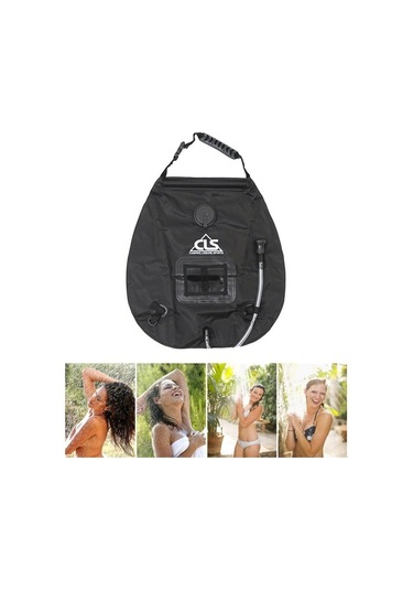 Outdoor 20l Taşınabilir Kampçılık Solar Duş Çantası Siyah