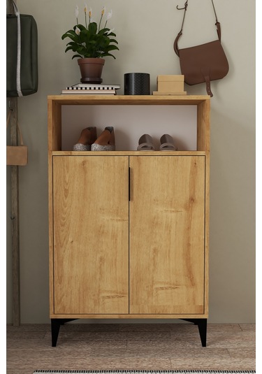 1203 Ada Ayakkabılık 4 Raflı 2 Kapaklı Çok Amaçlı Dolap Safir Safir