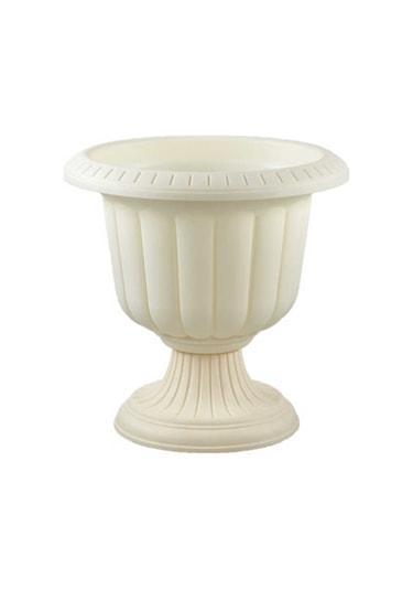 Serinova N002 Ayaklı Nergis Saksı 25,3 Litre Kirli Beyaz