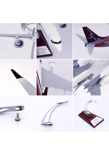 Zekupp - Maket Uçak Boeing 737-800 1/100 - Bordo Mavi Taraftar