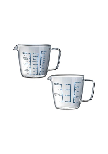 Borosilikat Cam Ölçüm Fincan Şeffaf Ölçekli Şeffaf Kupa Espresso Kahve Suyu Tek Ağızlı Drinkware Fincan 250ml