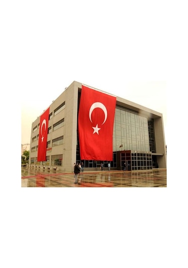 4X6 Metre En Alpaka Aplike Kumaş Türk Bayrağı