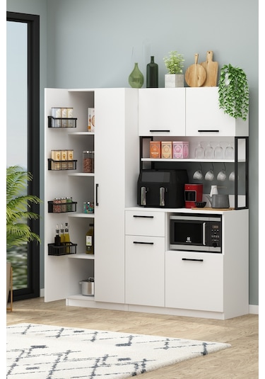 Ervin Kahve Köşesi 4 Sepet Raflı Airfry Kiler Dolabı Çok Amaçlı Beyaz Beyaz Ervin Kahve Köşesi 4 Sepet Raflı Airfry Kiler Dolabı Çok Amaçlı Beyaz Beyaz