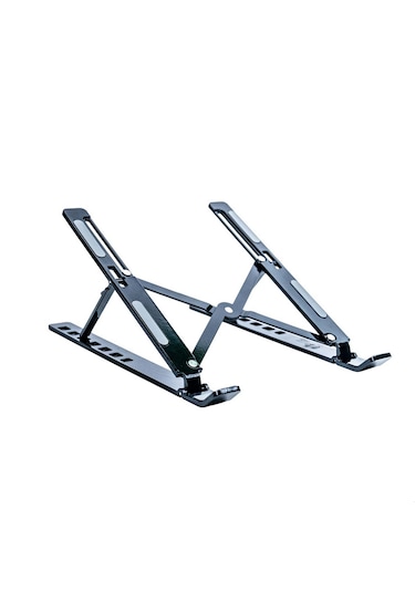 4bh31g Siyah Laptop Standı Metal, Katlanabilir & Ergonomik Tasa