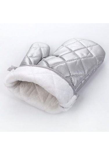 1 Adet Fırın Eldiveni Yumuşak Mikrodalga Gümüş Kaplamalı Pratik Eşkenar Dörtgen Yüzey Mutfak Eldiveni Piknik İçin