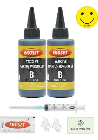 Ekoset Canon E414 E474 Uyumlu Siyah Mürekkep 200 ML