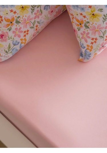 Pembe Çiçek Desenli Çift Kişilik Pike Takımı